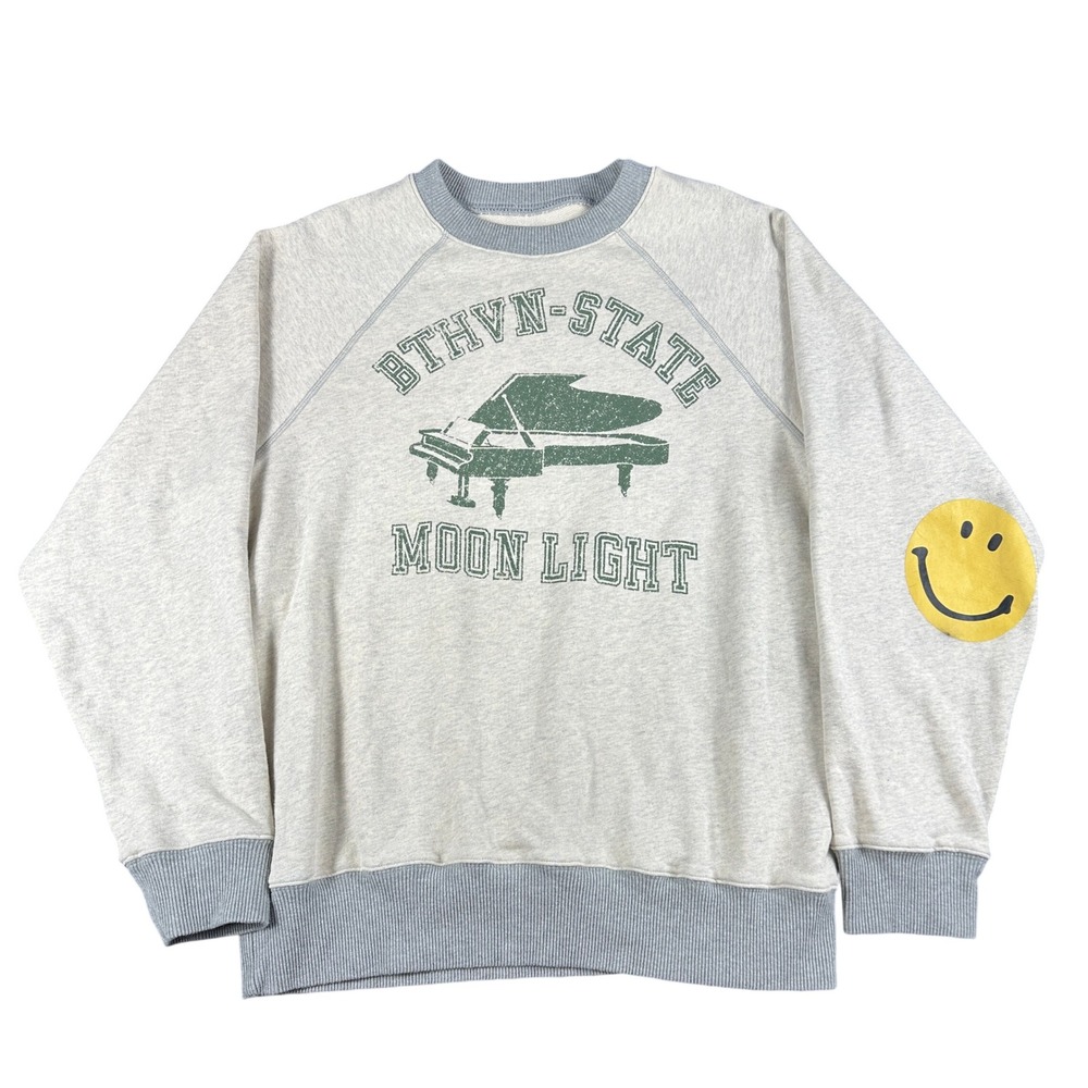 Kapital BTHVN-STATE Moonlight Japanese Cotton Smiley Sweatshirt Grey Size 4
